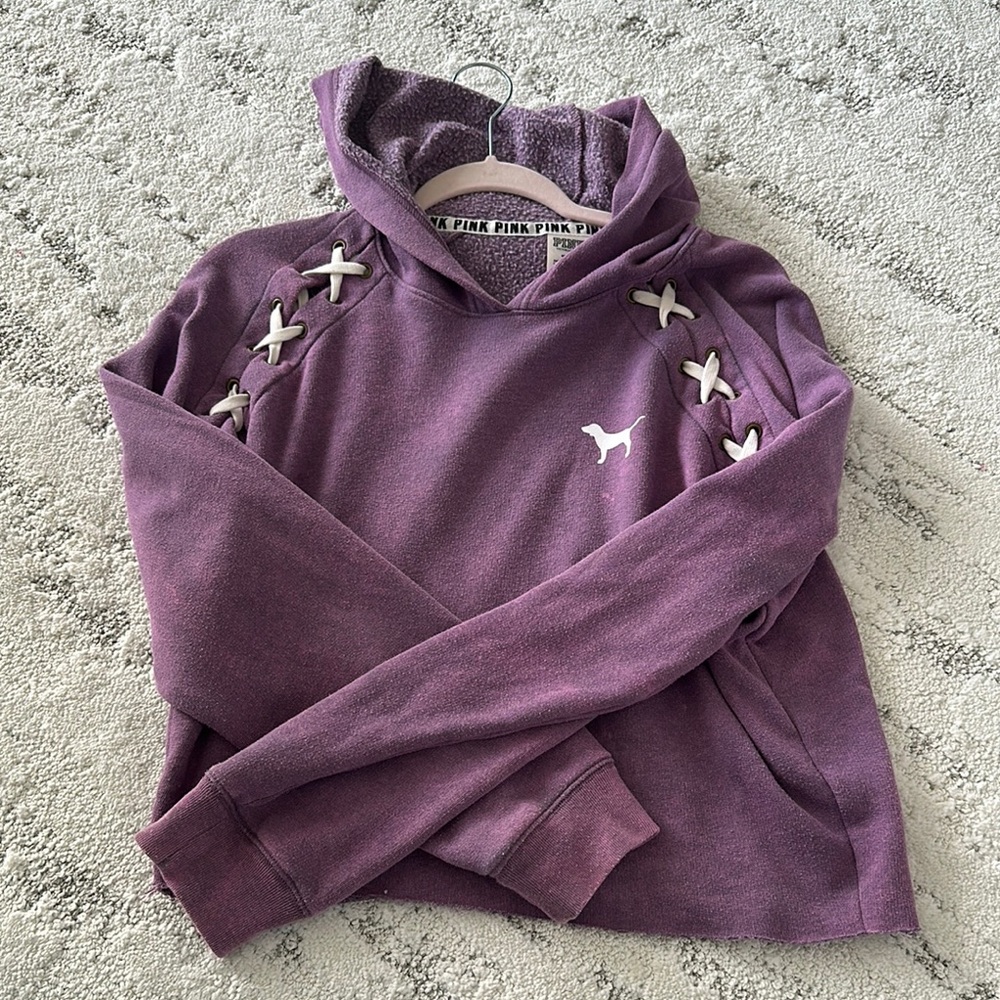 Victoria’s Secret oversized hoodie size medium purple cropped